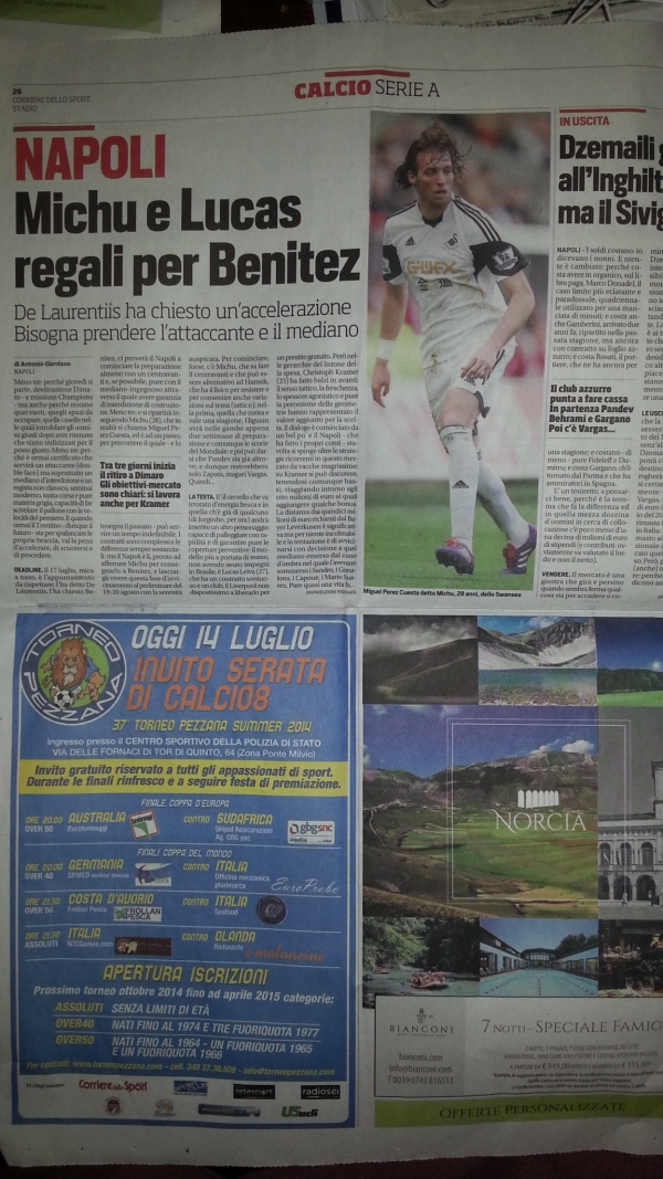 Corriere dello Sport - Lunedì 14 luglio 2014 pubblicità