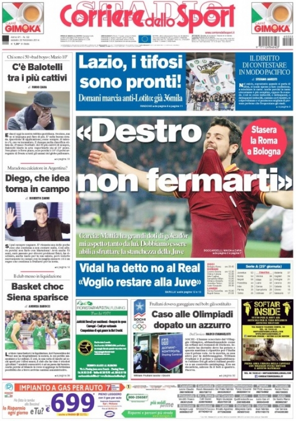 Corriere dello Sport - Sabato 22 febbraio 2014
